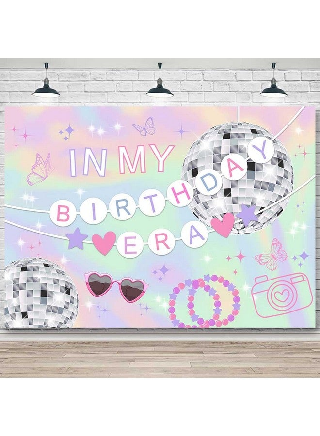 sensfun Sensfun In My Birthday Era Banner Music Birthday Decorations Backdrop Singer Superstar Girls Birthday Banner Disco Ball Friendship Bracelet Birthday Party Decorations Photo Booth Props 70.9"x47.2" - Image 5