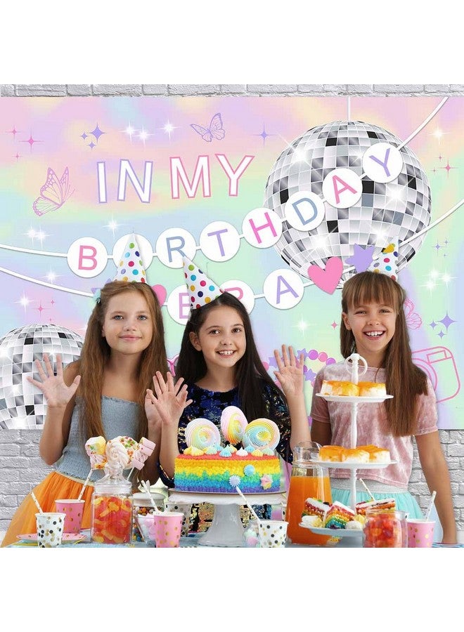 sensfun Sensfun In My Birthday Era Banner Music Birthday Decorations Backdrop Singer Superstar Girls Birthday Banner Disco Ball Friendship Bracelet Birthday Party Decorations Photo Booth Props 70.9"x47.2" - Image 4