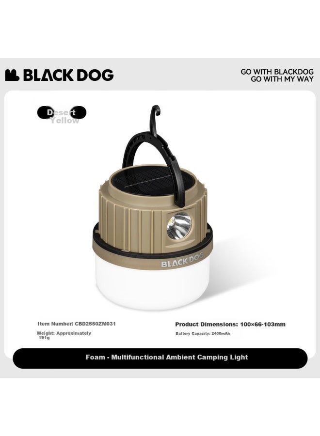 Black Dog Multifunctional Camping Light Solar Outdoor Emergency Rechargeable Camping Lantern - Image 1