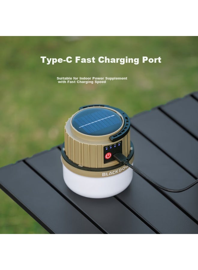 Black Dog Multifunctional Camping Light Solar Outdoor Emergency Rechargeable Camping Lantern - Image 4