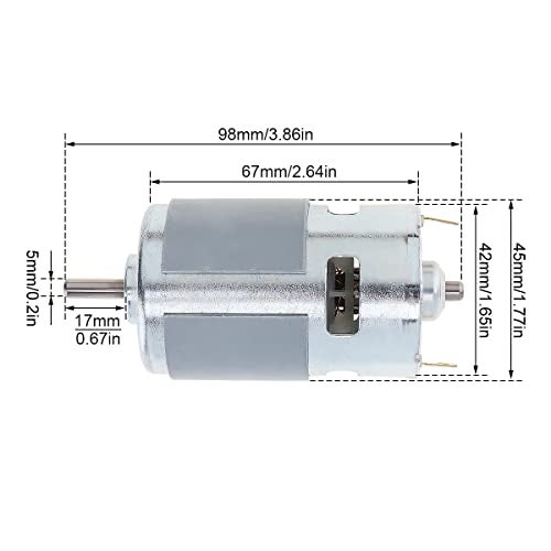 ChgImposs 775 DC Motor 12V 12000RPM High-Speed Large Torque Motor for Small Drill Micro Machine/DIY Model Car with Ball Bearing, Fan Blades, 775 DC Motor - Image 2