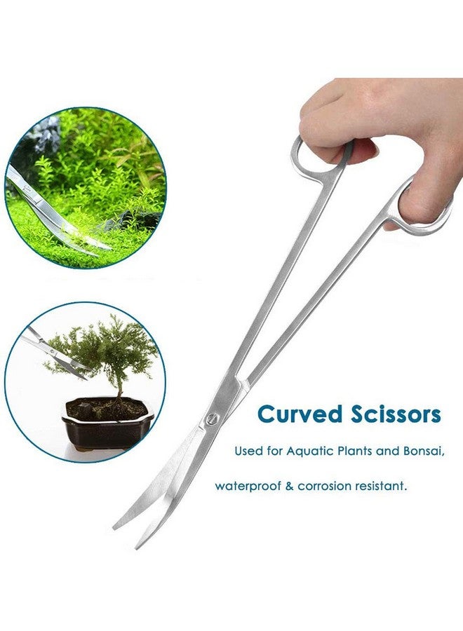 Qpets® 7 in 1 Aquarium Aquascaping Tools Kits, Stainless Steel Aquarium Plant Tools Tweezers Scissors Scrapers for Aquarium Tank Clean Fish Tank Aquascape Tools Sets - Image 4
