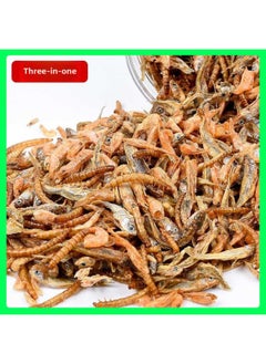 Hamster Grain Baking Nutrition Bread Bug Dried Freshwater Shrimp Dried Fish Dried Golden Bear Snack Hedgehog Turtle Feed Grain-Color:1200ml Fish, Shrimp And Insect Mixed Pack + 1200ml Dried Worms [ready Stock At The Counter]