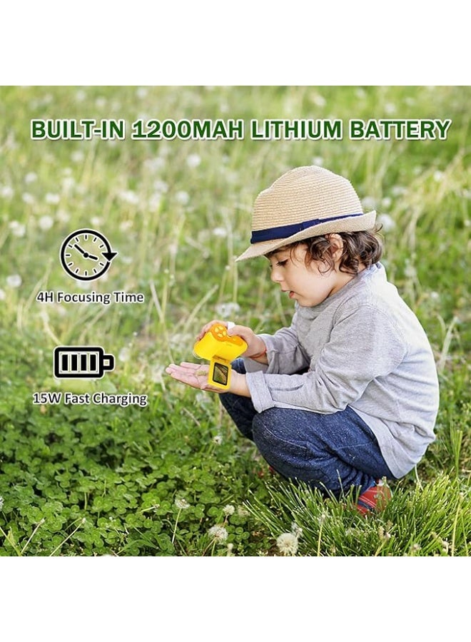 مجهر جيب للأطفال، شاشة LCD 2 بوصة، كاميرا مجهر رقمية، 32 جيجا، مجهر محمول باليد 100x-1000x، مع 6 مصابيح LED، مناسب كهدية عيد ميلاد للأولاد والبنات من سن 6 إلى 12 عامًا (أصفر). - Image 3