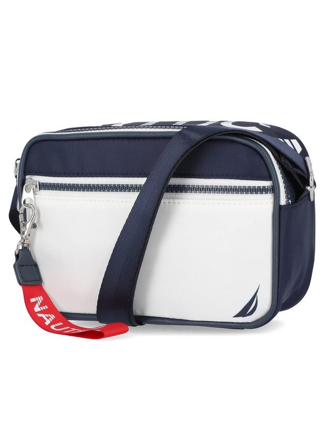 NAUTICA Womens High Seas Camera Crossbody Indigo White One Size Us  - Image 2