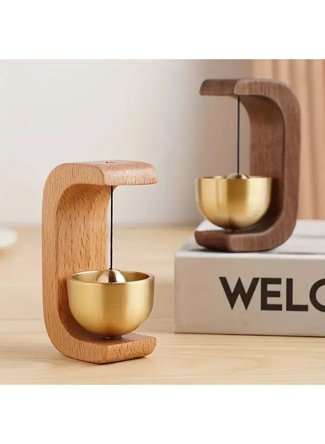1pc Elegant Black Walnut Wood Door Chime Solid Wood Base Clear Crisp Sound Perfect for Entryway Home Decoration Door Hanging Ornament Doorbell Replacement Classic Design Durable Construction - Image 1