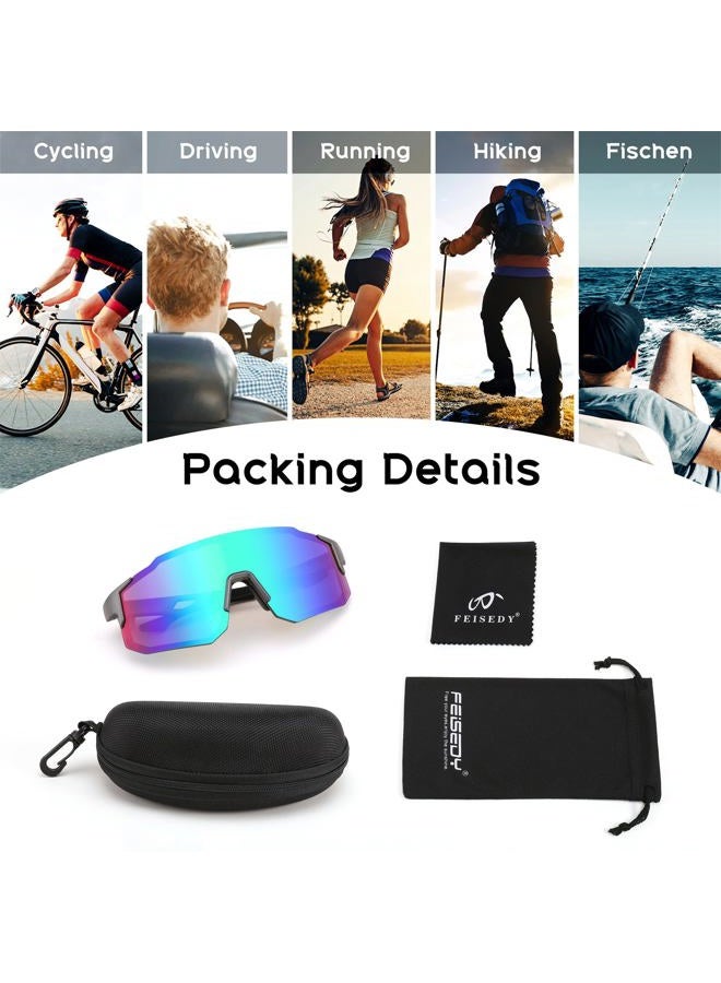 FEISEDY Sports Sunglasses Mens Women Baseball Biking Cycling Sunglasses for Teens UV400 Protection B2388 - Image 5