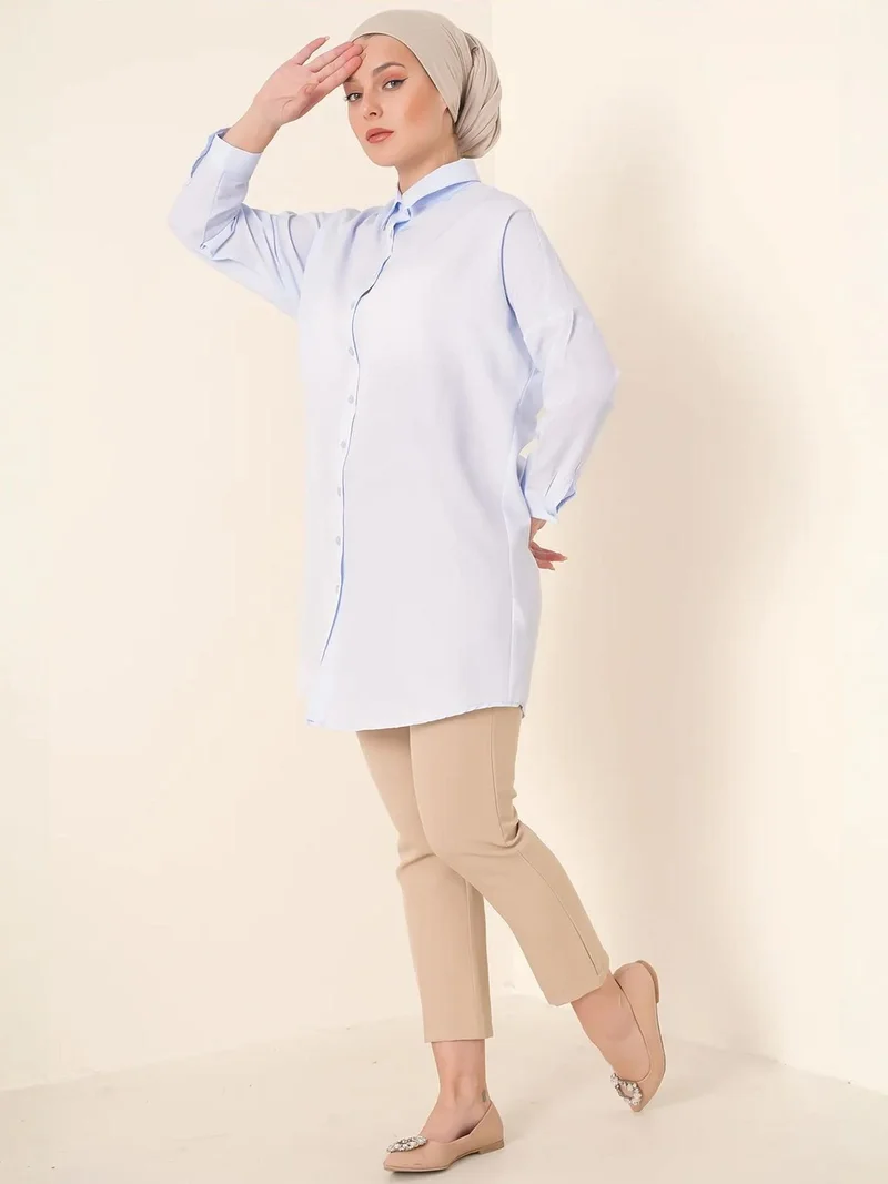 BIG DART BDART Long Poplin Shirt with Button Closure