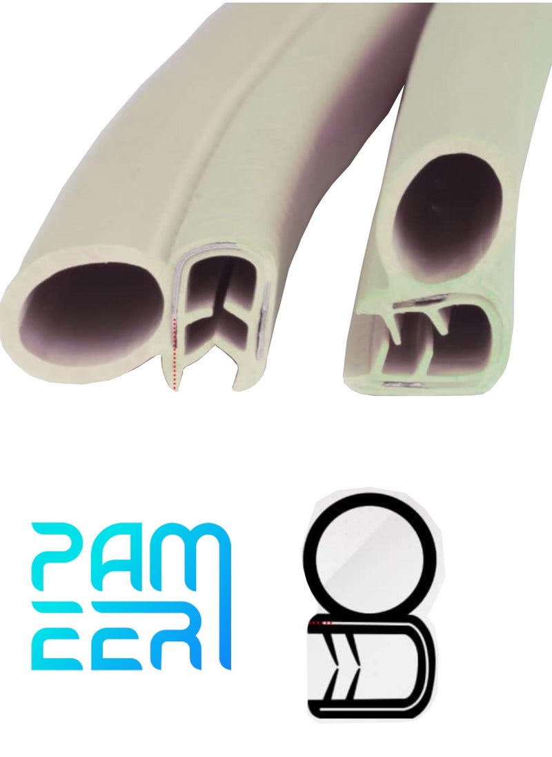 PAMEER Car Door Edge Guard Protectors P Shape Rubber Edge Trim Rubber Clip Buffer to Avoid Collision with Other Vehicle Bodies Size 50cm Beige Color  - Image 2