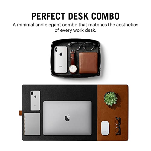 DailyObjects Combo Super Smooth Vegan Leather Reversible, Anti Slip, Water Resistent Felt Turf 2.0 Desk Mat | Vegan Leather Black Desk Tray Organiser - Set of 2 - Image 2