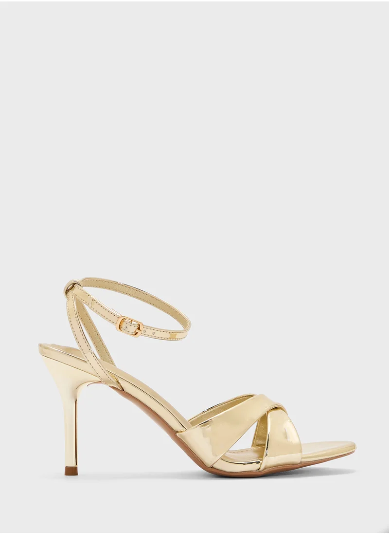 ELLA Heeled Sandal With Crossover  Strap