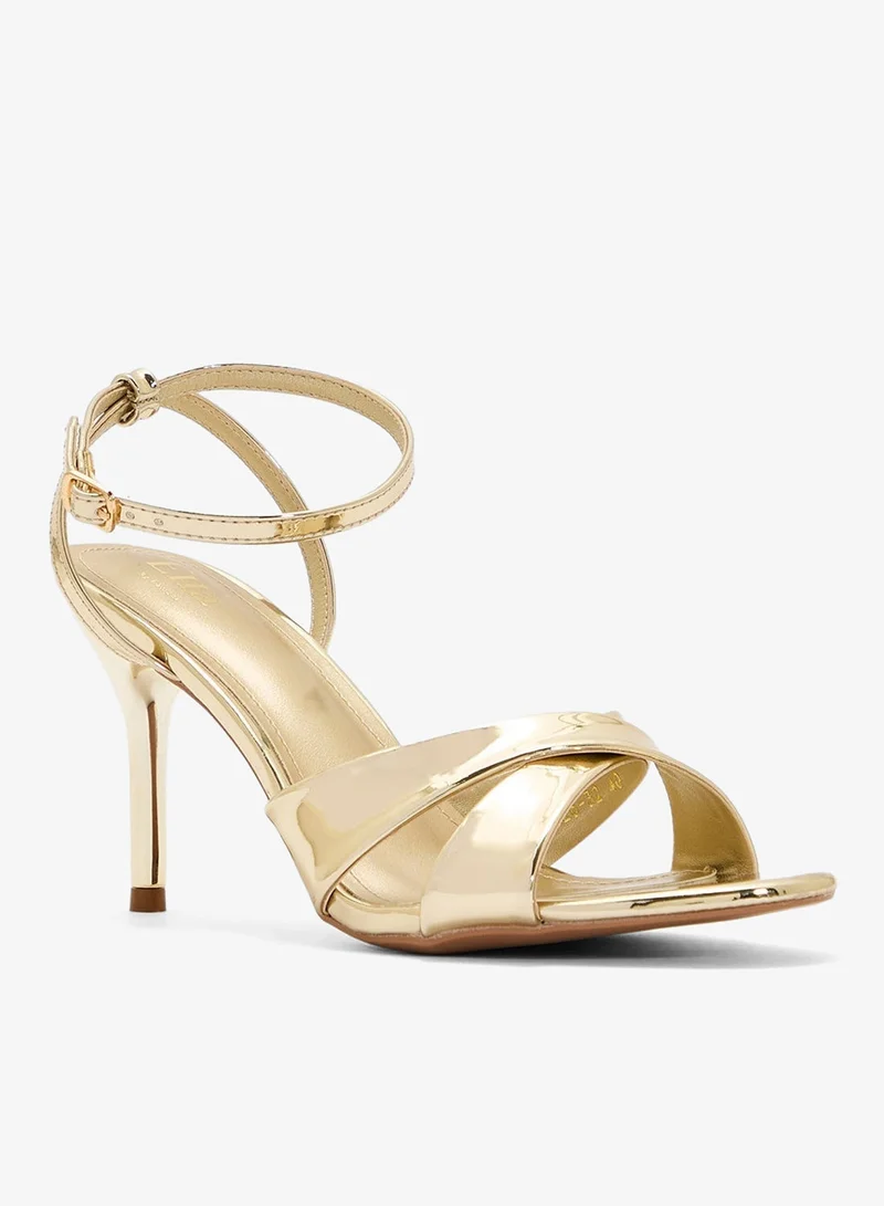 Ella Heeled Sandal With Crossover  Strap