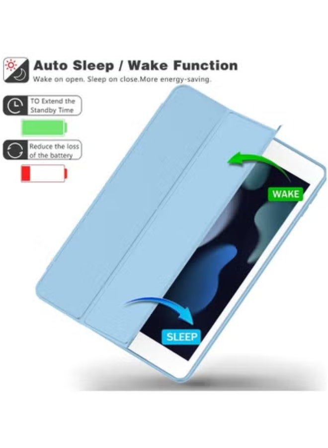 TIGER iPad 9th/8th/7th Generation 10.2-Inch Case – Slim Lightweight Smart Cover with Pencil Holder & Shockproof Transparent Back | Auto Wake/Sleep & Foldable Stand | Sky Blue Protective Case for iPad 2021/2020/2019 | Ideal for Students, Professionals & Everyday Use - Image 3