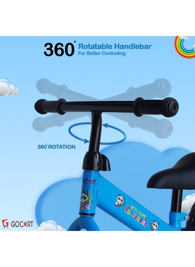 GOCART WITH G LOGO - GOCART WITH G LOGO Kids Training Bicycle Without Pedal for 1.5 to 3 Year Old Kids (Blue (Black MAG Wheel)) - Image 1