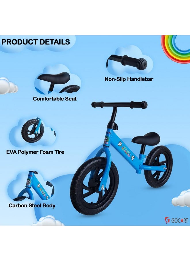 GOCART WITH G LOGO - GOCART WITH G LOGO Kids Training Bicycle Without Pedal for 1.5 to 3 Year Old Kids (Blue (Black MAG Wheel)) - Image 1