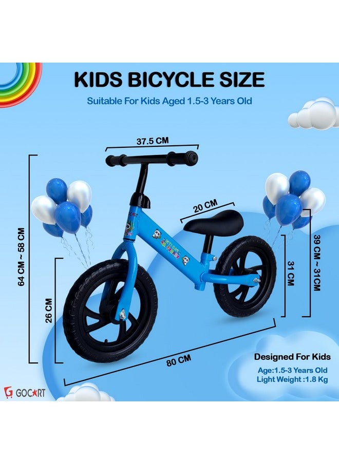 GOCART WITH G LOGO - GOCART WITH G LOGO Kids Training Bicycle Without Pedal for 1.5 to 3 Year Old Kids (Blue (Black MAG Wheel)) - Image 1