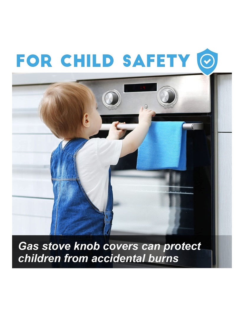 Excefore Transparent Stove Knob Covers Kitchen Gas Stove Knob Covers Safety Oven Knob Covers Toddler Child Proof Kitchen Safety Guard Easy to Install for Home Kitchen - Image 3