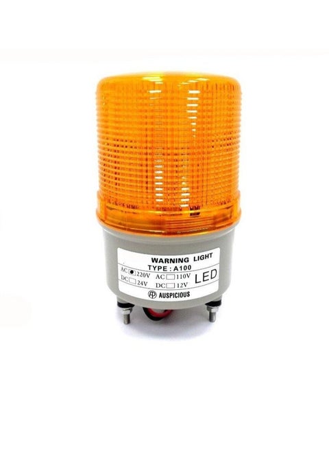 Rotating Beacon Light LED Yellow Screw Mount Base A100 220VAC