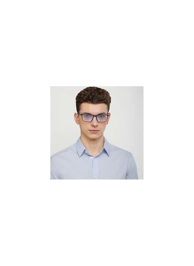 Lenskart Blu Zero Power Bluecut & Antiglare Rectangular Shape Computer Eyeglasses LB E14255 - Lens Size: 53mm - Black