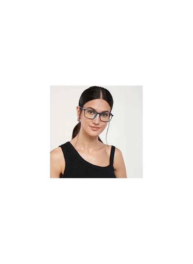 Lenskart Blu Zero Power Bluecut & Antiglare Rectangular Shape Computer Eyeglasses LB E14255 - Lens Size: 53mm - Black