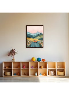 Art Decor Art Decor Framed Fine Art of Kids Mountain Scenery Portrait Colorful Nature-Inspired Print Wall Décor for Playroom Classroom Nursery Kid Bedroom Children Room Gifting  - Image 2