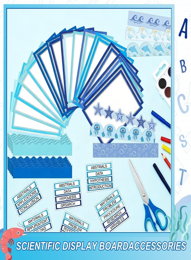 Fuyoooo Science Fair Board Supplies, 60 Scalloped Borders, 24 Subtitles for Presentation Board, 6 Science Fair Titles for Classroom Bulletin Boards - Image 3