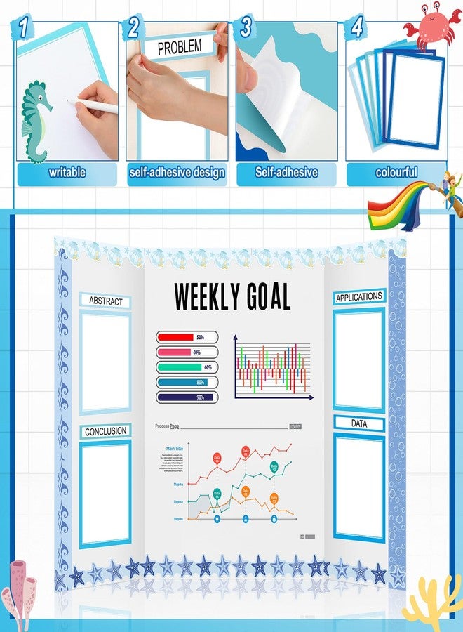 Fuyoooo Science Fair Board Supplies, 60 Scalloped Borders, 24 Subtitles for Presentation Board, 6 Science Fair Titles for Classroom Bulletin Boards - Image 5