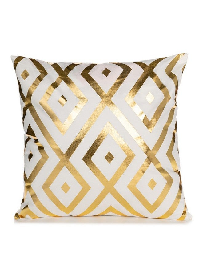 WAOKN Set of 4 European Classical Hot Stamping Plush Cushion Covers, 45 x 45 cm, Light Luxury Super Soft Short Hair Pillowcase, Golden Geometric Modern Decorative Pillowcase, Suitable for Bedroom Sofa Car - Image 5