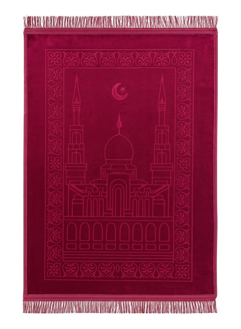 فابينني مجموعة من سجادتي صلاة إسلاميتين مانعتين للانزلاق، مقاس 80×120 سم، مريحة وعالية الجودة، لون بيج/كستنائي - Image 4