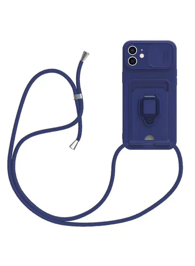 Zaboon Case For iPhone 11 Sliding Camshield Magnetic Card Holder Silicone Phone Case with Lanyard - Image 1