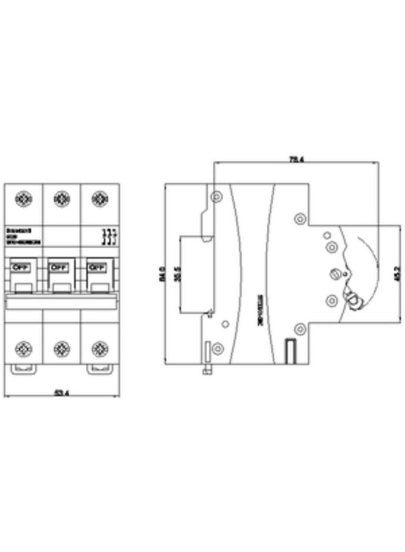 Siemens 5TE3 Switch Disconnector – High-Performance Isolator - 3 pole 63A - IEC 60947-3 Compliant - (Model-5TE3363-0RC) - Image 2