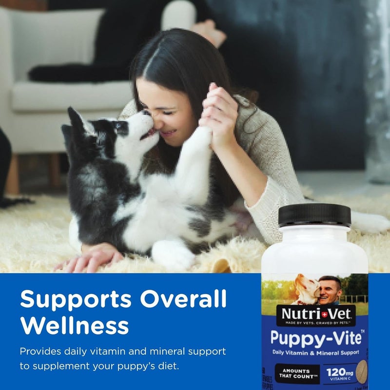 nutri vet Nutri-Vet Puppy-Vite Chewables for Puppies - Daily Vitamin & Mineral Support with Liver Flavor, 60 Count - Image 2