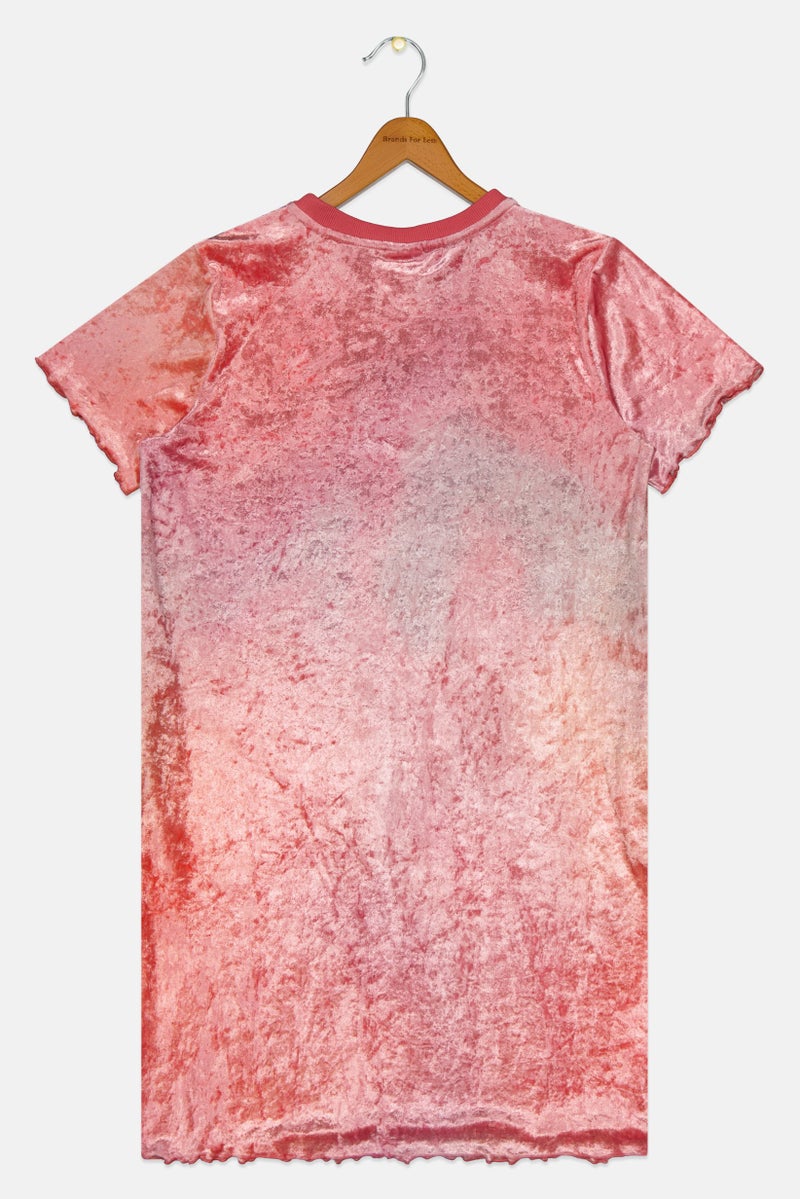 Nike فستان خارجي صغير للبنات بشعار العلامة التجارية، وردي - Image 2