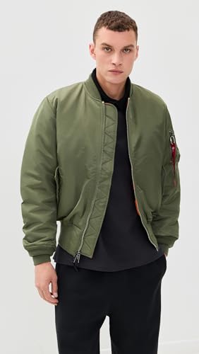 Alpha Industries MA-1 Bomber Flight Jacket - Fighter Pilot Flight Jacket - Sage, 2XS - Image 2