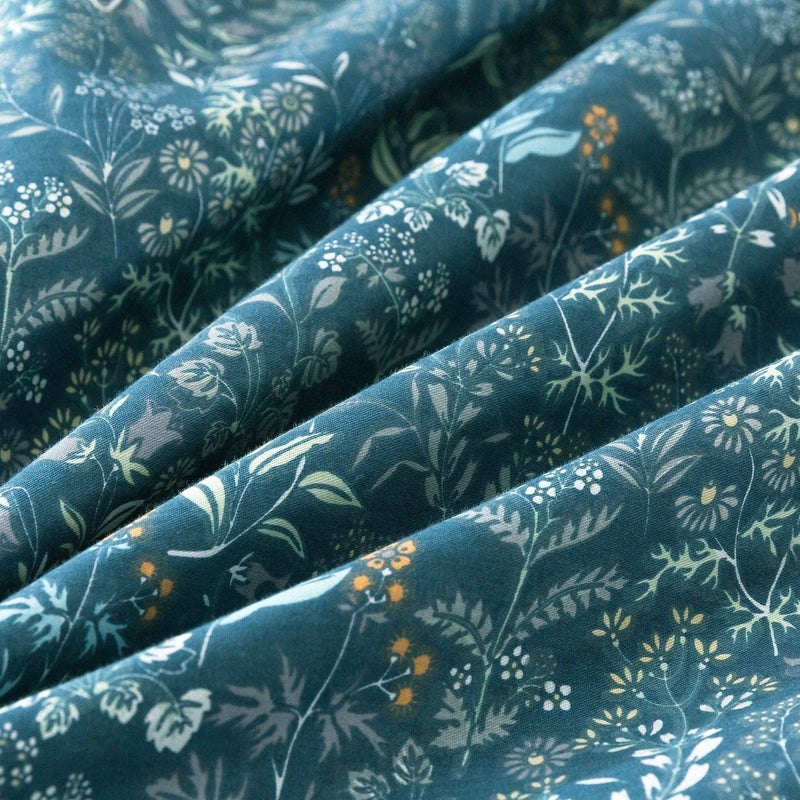 EAVD Reversible Botanical Floral Duvet Cover Queen Soft Cotton Flower Pattern Blue Duvet Cover with 2 Pillowcases Chic Shabby Garden Floral Comforter Set for Girls Women - Image 3