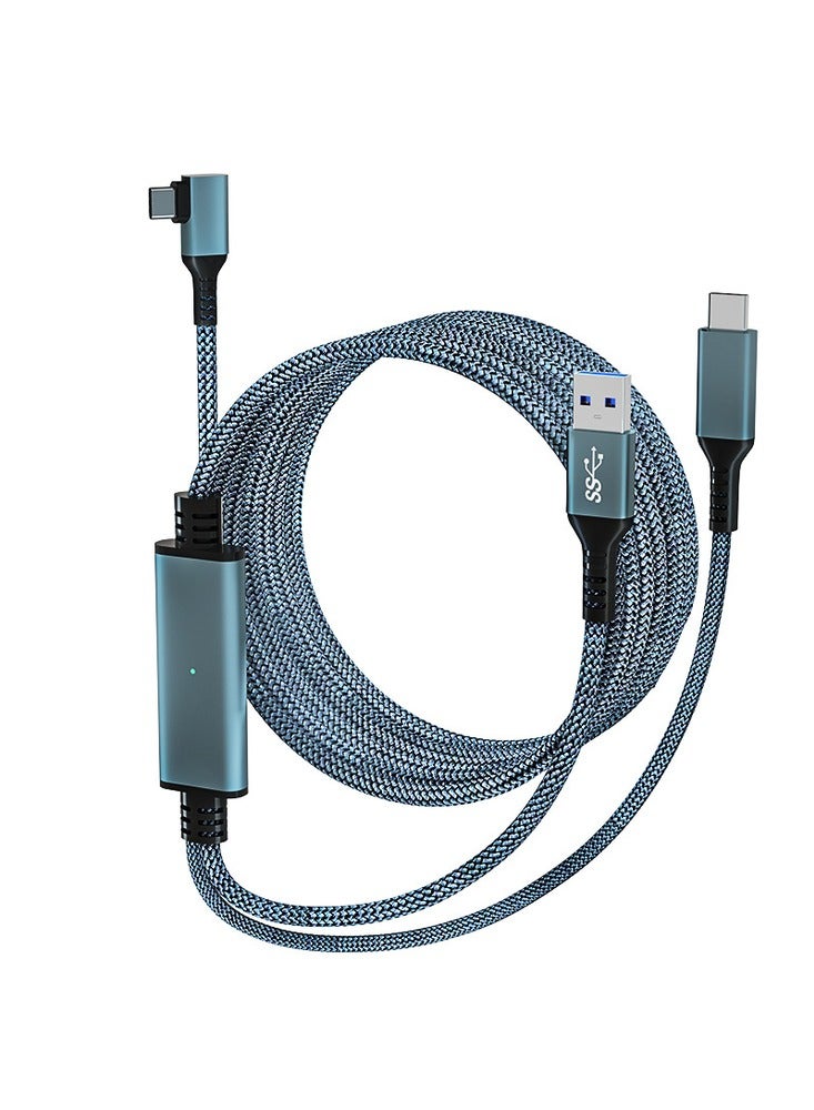 Anmi Link Cable 16 FT for Meta Oculus Quest 3, Quest 2/Pro Accessories, 3 in-1 Charging While Playing All Day, with USB C Sufficient Power for VR Headset - Image 1