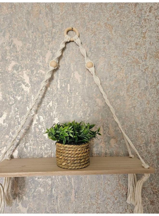 Antikiano Wooden Wall Shelf, Macrame Shelf, Living Room Decor, Stand Bookshelf. - Image 2