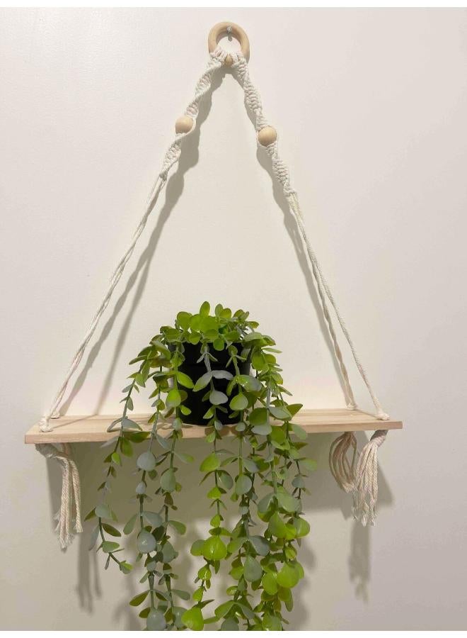 Antikiano Wooden Wall Shelf, Macrame Shelf, Living Room Decor, Stand Bookshelf. - Image 4