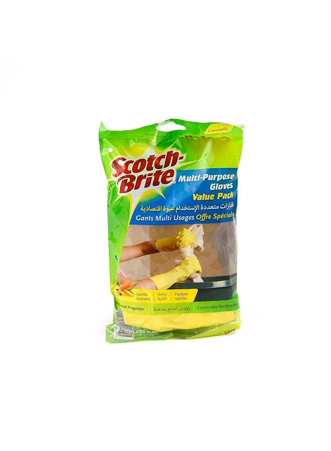 Scotch  All Purpose Gloves Large Size Reusable Gloves Protect Your Hands Waterproof Tear Proof Excellent Grip Touch Sensitive Comfortable Fit Gloves Kitchen 1 Pair/Pack - Image 1