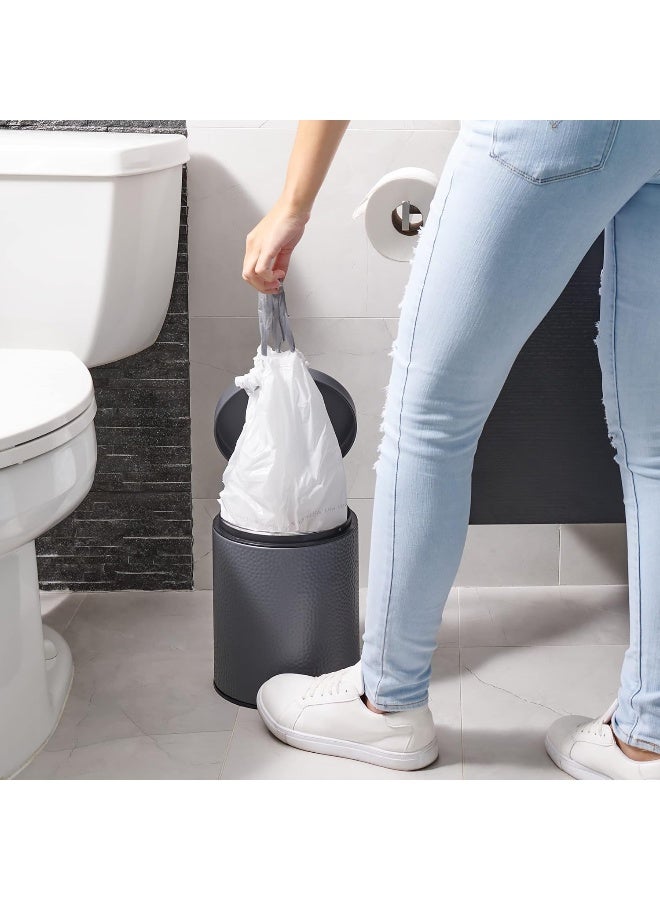 Plasticplace Plasticplace 6 Gallon Trash Bags │ 0.7 Mil │ White Drawstring Garbage Can Liners │ 17" x 20" (100 Count)  - Image 2
