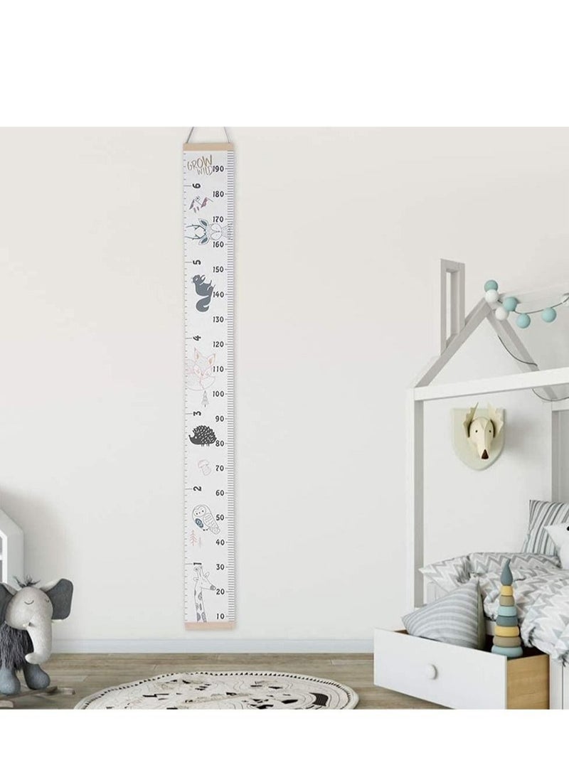 Captaintech Baby Height Growth Chart Wall Hanging Measuring Ruler for Kids, Canvas and Wood Removable Wall Hanging Portable Baby Growth Chart for Baby, Children, Boys, Girls - Image 5
