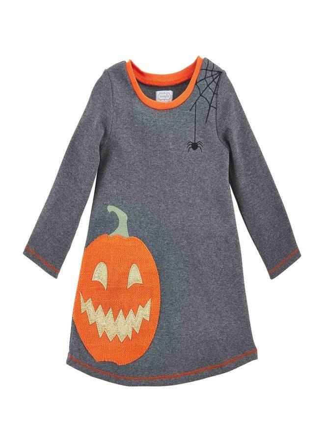 Mud Pie Girl Halloween Toddler T-Shirt Dress, Gray, Medium, 2T-3T - Image 1