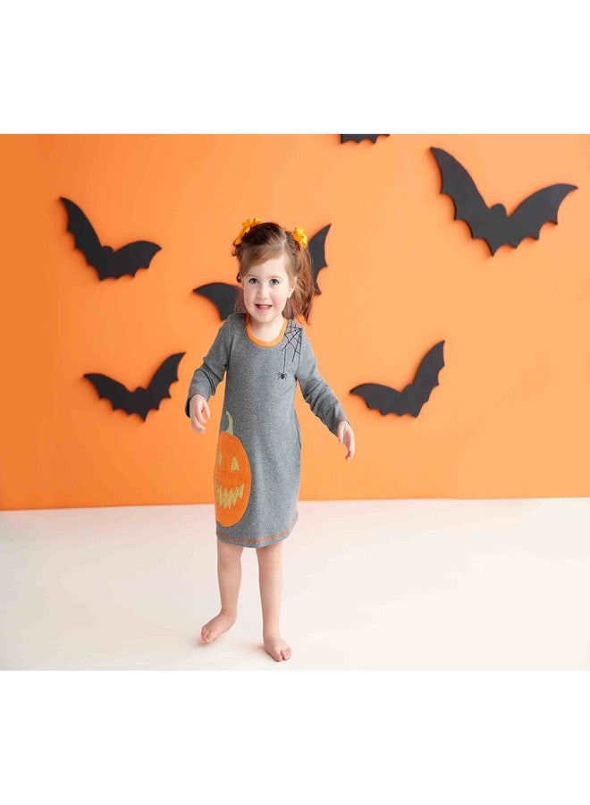 Mud Pie Girl Halloween Toddler T-Shirt Dress, Gray, Medium, 2T-3T - Image 2
