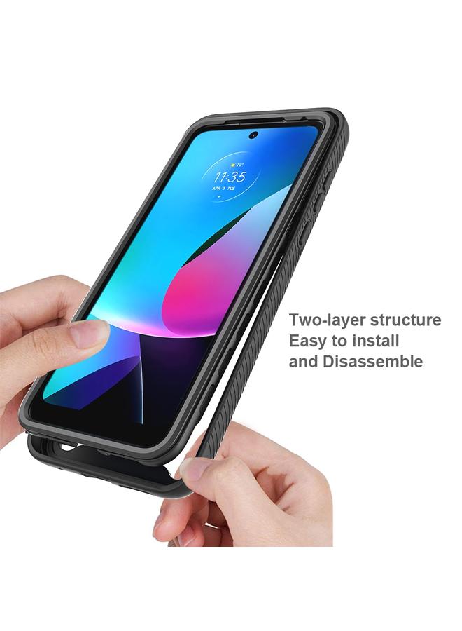 S-TOP Case For Motorola Moto G Play 2023 Starry Sky Solid Color Shockproof TPU Clear PC Phone Case - Image 3