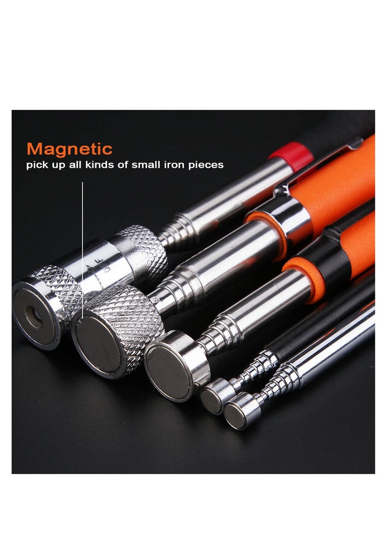 AROAQ Telescoping Magnetic Pickup Tools, Extendable Grabber Mechanic Tools, Mini Portable Telescopic Magnetic Magnet Pen For Picking Up Nut Bolt Extendable Pickup Rod Stick, ( 10LB Orange )  - Image 4