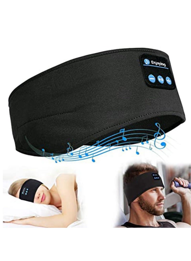 Generic Sleep-Headphones-Wireless-Bluetooth-Headband Comfy Sleeping Eye Mask Headphones Headset With Bluetooth For Comfortable Sleep and Running (Black) - Image 1