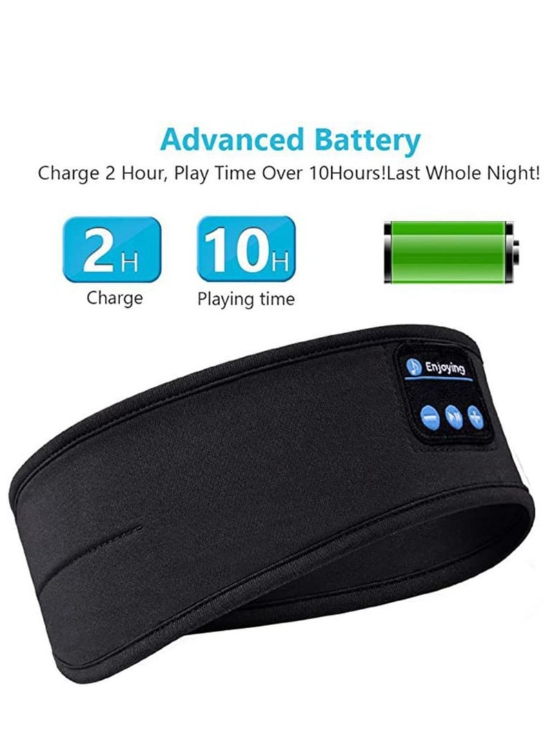 Generic Sleep-Headphones-Wireless-Bluetooth-Headband Comfy Sleeping Eye Mask Headphones Headset With Bluetooth For Comfortable Sleep and Running (Black) - Image 3