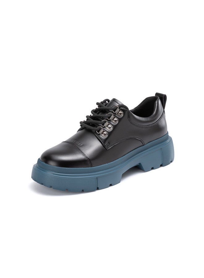 AOKANG Spring Couple's Leather Casual Shoes, Genuine Leather Comfortable Versatile Sports Leather Sneakers, Daily Fashion Simple Versatile Flats - Image 4