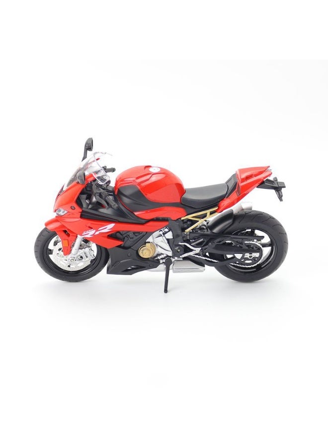 هالامودو 1:12 S1000RR سبائك دراجة نارية نموذج مع العرض قاعدة، محاكاة سبائك دراجة نارية نموذج مع الصوت والضوء، الرجوع للخلف وظيفة كول دراجة نارية لعبة، دراجة نارية مجموعة زخرفة لعبة، هدية مثالية للأطفال الأولاد الفتيات، لمجموعة وعرض، الأحمر/الأسود، 18.5*6*10.5 سم - Image 3