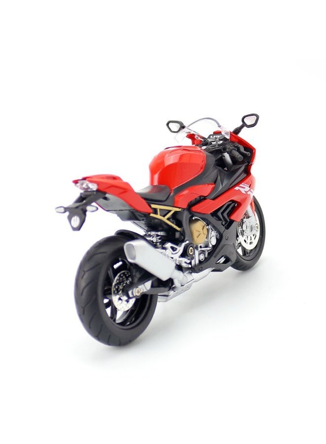 هالامودو 1:12 S1000RR سبائك دراجة نارية نموذج مع العرض قاعدة، محاكاة سبائك دراجة نارية نموذج مع الصوت والضوء، الرجوع للخلف وظيفة كول دراجة نارية لعبة، دراجة نارية مجموعة زخرفة لعبة، هدية مثالية للأطفال الأولاد الفتيات، لمجموعة وعرض، الأحمر/الأسود، 18.5*6*10.5 سم - Image 5